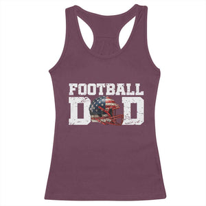 Proud Football Dad Racerback Tank Top Funny Sports Fan Gift TS12 Maroon Print Your Wear