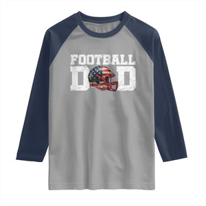 Proud Football Dad Raglan Shirt Funny Sports Fan Gift TS12 Sport Gray Navy Print Your Wear