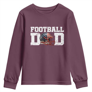 Proud Football Dad Youth Sweatshirt Funny Sports Fan Gift TS12 Maroon Print Your Wear