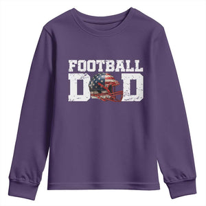 Proud Football Dad Youth Sweatshirt Funny Sports Fan Gift TS12 Purple Print Your Wear