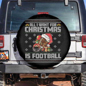 All I Want For Christmas Is Football Spare Tire Cover Funny Sport Ugly Christmas TS12 No hole Black Print Your Wear