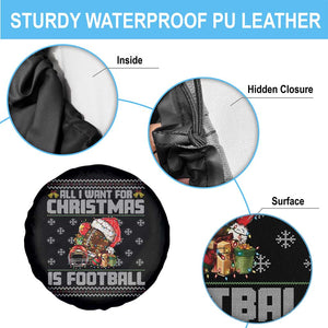 All I Want For Christmas Is Football Spare Tire Cover Funny Sport Ugly Christmas TS12 Print Your Wear
