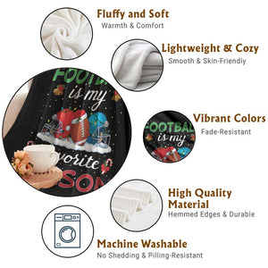 Football Is My Favorite Season Throw Blanket Christmas Holiday Sports Gift TS12 Print Your Wear