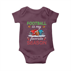 Football Is My Favorite Season Baby Onesie Christmas Holiday Sports Gift TS12 Maroon Print Your Wear