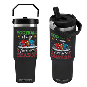 Football Is My Favorite Season Flip Straw Tumbler Christmas Holiday Sports Gift TS12 One Size: 30 oz Black Print Your Wear