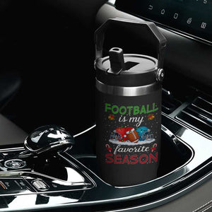 Football Is My Favorite Season Flip Straw Tumbler Christmas Holiday Sports Gift TS12 Print Your Wear