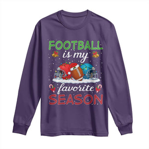 Football Is My Favorite Season Long Sleeve Shirt Christmas Holiday Sports Gift TS12 Purple Print Your Wear