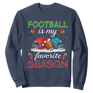 Football Is My Favorite Season Sweatshirt Christmas Holiday Sports Gift TS12 Navy Print Your Wear