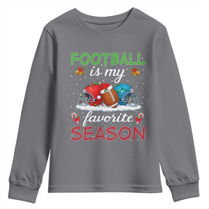 Football Is My Favorite Season Youth Sweatshirt Christmas Holiday Sports Gift TS12 Charcoal Print Your Wear