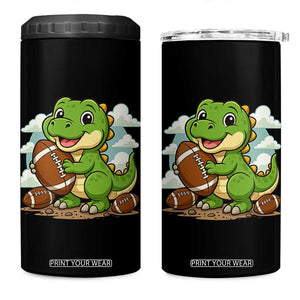 Cute Dinosaur Playing Football 4 in 1 Can Cooler Tumbler Funny Kids Gift TS12 One Size: 16 oz Black Print Your Wear