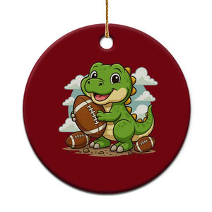 Cute Dinosaur Playing Football Ceramic Ornament Funny Kids Gift TS12 1pc Red Print Your Wear