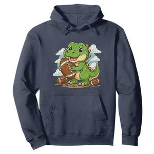 Cute Dinosaur Playing Football Hoodie Funny Kids Gift TS12 Navy Print Your Wear