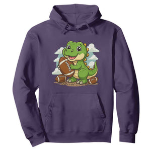 Cute Dinosaur Playing Football Hoodie Funny Kids Gift TS12 Purple Print Your Wear