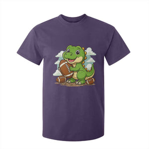 Cute Dinosaur Playing Football T Shirt For Kid Funny Kids Gift TS12 Purple Print Your Wear