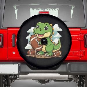 Cute Dinosaur Playing Football Spare Tire Cover Funny Kids Gift TS12 Black Print Your Wear