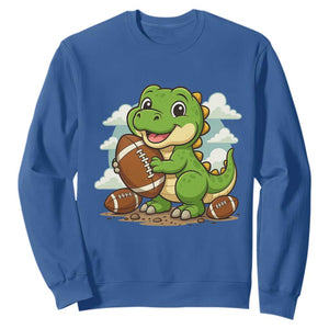 Cute Dinosaur Playing Football Sweatshirt Funny Kids Gift TS12 Royal Blue Print Your Wear
