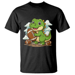 Cute Dinosaur Playing Football T Shirt Funny Kids Gift TS12 Black Print Your Wear