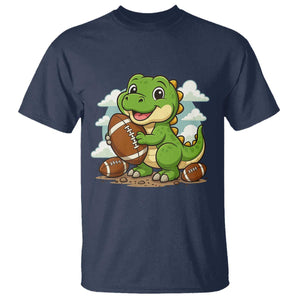 Cute Dinosaur Playing Football T Shirt Funny Kids Gift TS12 Navy Print Your Wear