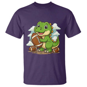 Cute Dinosaur Playing Football T Shirt Funny Kids Gift TS12 Purple Print Your Wear