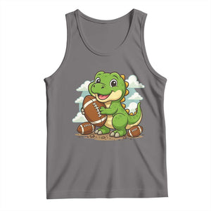 Cute Dinosaur Playing Football Tank Top Funny Kids Gift TS12 Deep Heather Print Your Wear