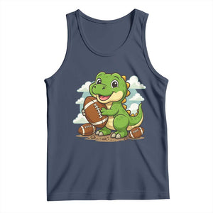 Cute Dinosaur Playing Football Tank Top Funny Kids Gift TS12 Navy Print Your Wear
