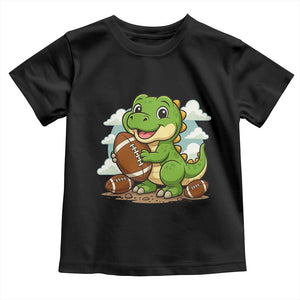 Cute Dinosaur Playing Football Toddler T Shirt Funny Kids Gift TS12 Black Print Your Wear