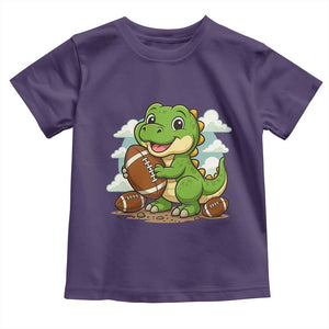 Cute Dinosaur Playing Football Toddler T Shirt Funny Kids Gift TS12 Purple Print Your Wear
