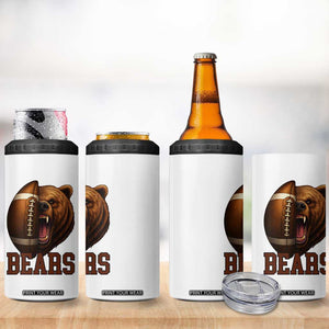 Fear The Bear Football 4 in 1 Can Cooler Tumbler Game Day Sports Fan Gift TS12 Print Your Wear