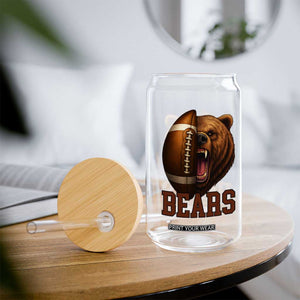 Fear The Bear Football Glass Can Game Day Sports Fan Gift TS12 Print Your Wear