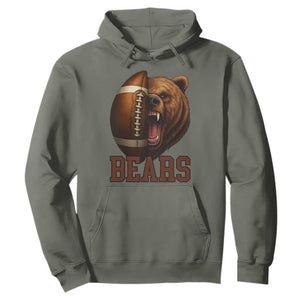 Fear The Bear Football Hoodie Game Day Sports Fan Gift TS12 Military Green Print Your Wear