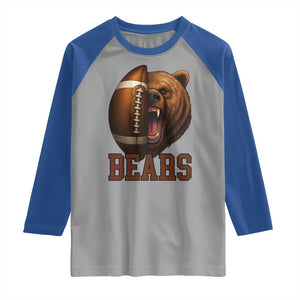 Fear The Bear Football Raglan Shirt Game Day Sports Fan Gift TS12 Sport Gray Royal Print Your Wear