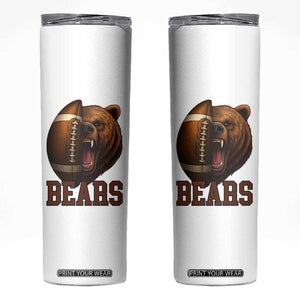 Fear The Bear Football Skinny Tumbler Game Day Sports Fan Gift TS12 White Print Your Wear