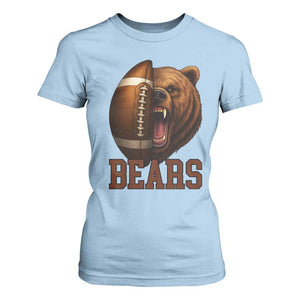 Fear The Bear Football T Shirt For Women Game Day Sports Fan Gift TS12 Light Blue Print Your Wear