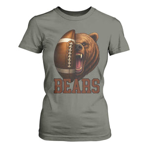 Fear The Bear Football T Shirt For Women Game Day Sports Fan Gift TS12 Military Green Print Your Wear