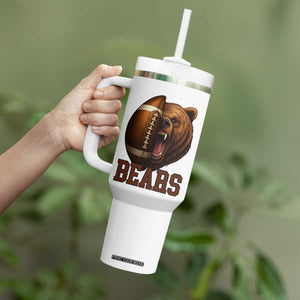Fear The Bear Football Tumbler With Handle Game Day Sports Fan Gift TS12 Print Your Wear