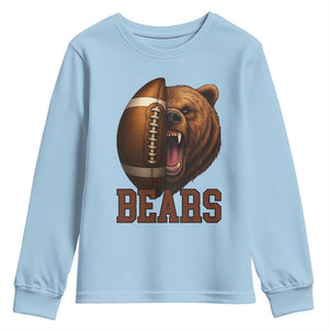 Fear The Bear Football Youth Sweatshirt Game Day Sports Fan Gift TS12 Light Blue Print Your Wear