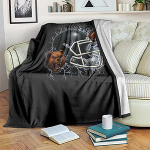 Game Day Sports Fan Gift Throw Blanket Lightning Bear Helmet TS12 Print Your Wear