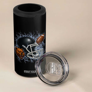 Game Day Sports Fan Gift 4 in 1 Can Cooler Tumbler Lightning Bear Helmet TS12 Print Your Wear