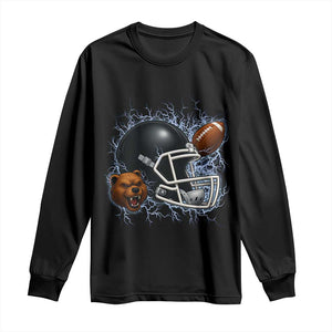 Game Day Sports Fan Gift Long Sleeve Shirt Lightning Bear Helmet TS12 Black Print Your Wear