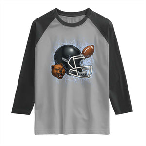 Game Day Sports Fan Gift Raglan Shirt Lightning Bear Helmet TS12 Sport Gray Black Print Your Wear