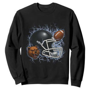Game Day Sports Fan Gift Sweatshirt Lightning Bear Helmet TS12 Black Print Your Wear