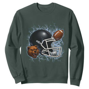 Game Day Sports Fan Gift Sweatshirt Lightning Bear Helmet TS12 Dark Forest Green Print Your Wear