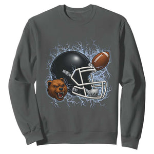Game Day Sports Fan Gift Sweatshirt Lightning Bear Helmet TS12 Dark Heather Print Your Wear