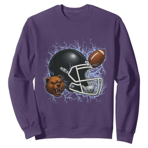 Game Day Sports Fan Gift Sweatshirt Lightning Bear Helmet TS12 Purple Print Your Wear