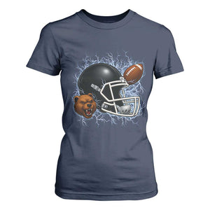 Game Day Sports Fan Gift T Shirt For Women Lightning Bear Helmet TS12 Navy Print Your Wear