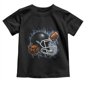 Game Day Sports Fan Gift Toddler T Shirt Lightning Bear Helmet TS12 Black Print Your Wear