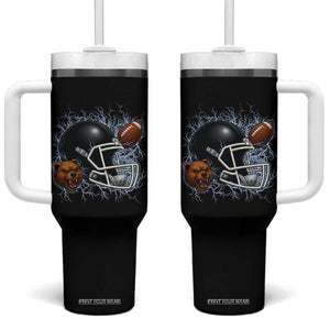 Game Day Sports Fan Gift Tumbler With Handle Lightning Bear Helmet TS12 One Size: 40 oz Black Print Your Wear