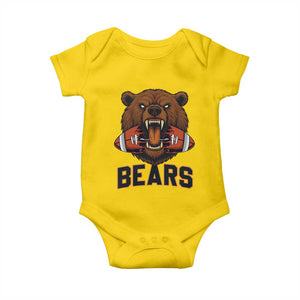 Football Player Gift Baby Onesie Fierce Bear Biting Ball TS12 Daisy Print Your Wear