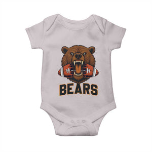Football Player Gift Baby Onesie Fierce Bear Biting Ball TS12 Ice Gray Print Your Wear