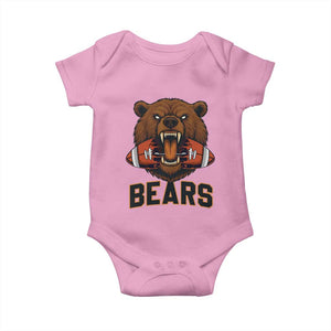 Football Player Gift Baby Onesie Fierce Bear Biting Ball TS12 Light Pink Print Your Wear